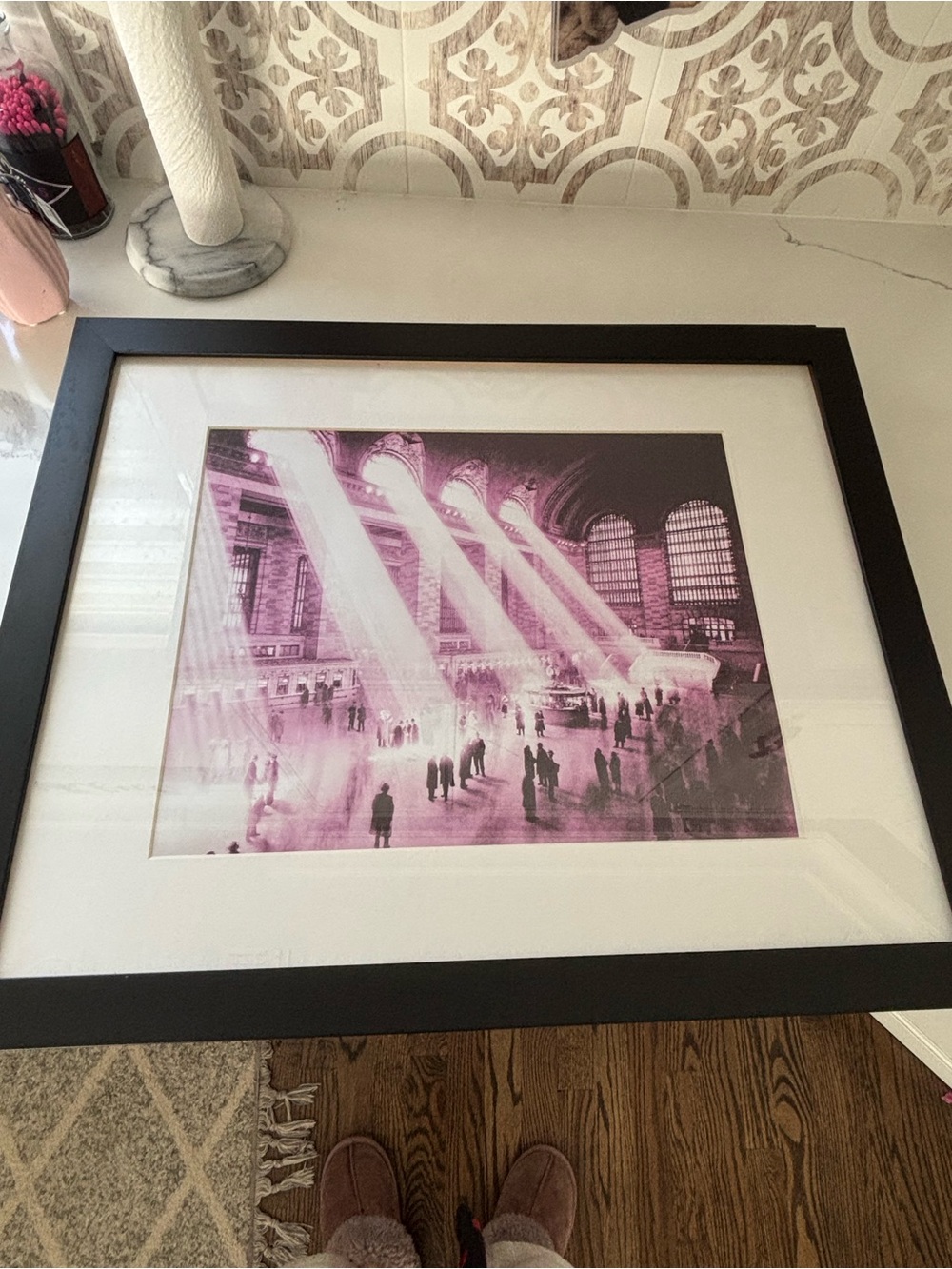 Framed Pink Grand Central Station Art Print - Unbranded